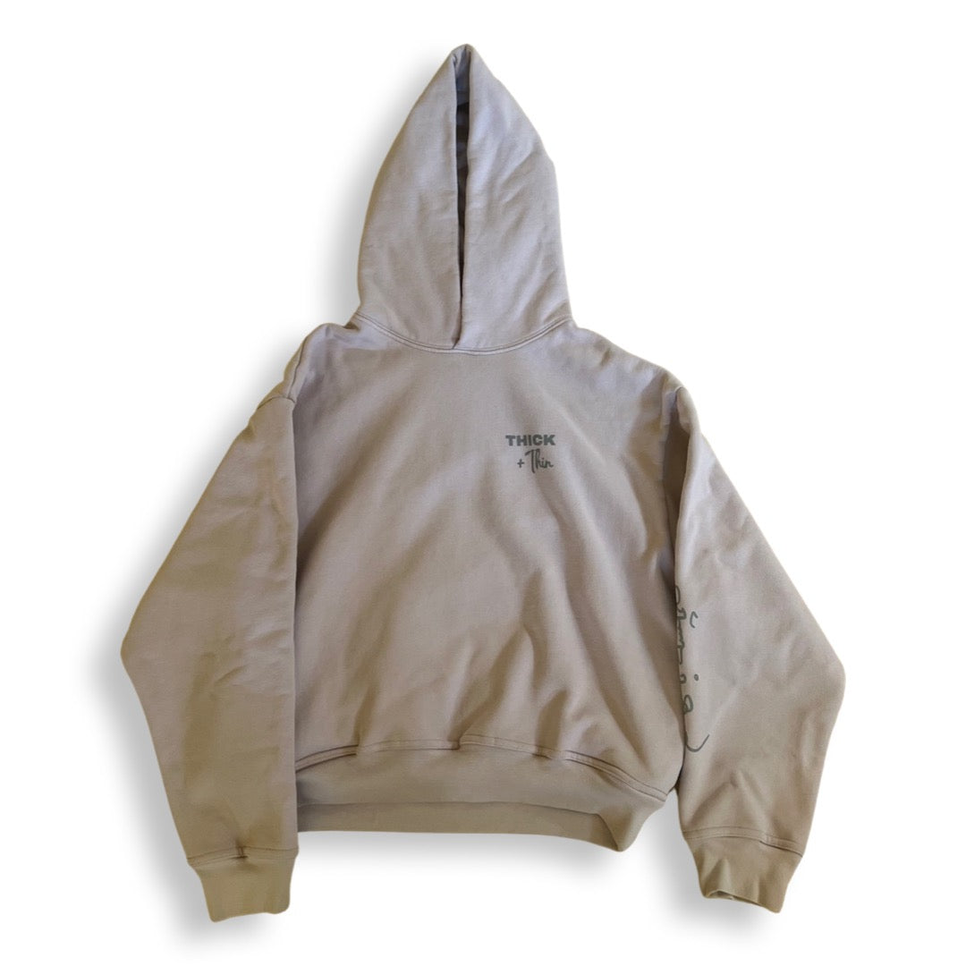 Thick beige hoodie hot sale